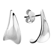  Sterling Silver Earring Pointed J hoop stud