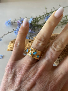  Opal 14ct Rolled Gold Ring