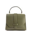 Olive Green Italian Leather Satchel Tote Bag