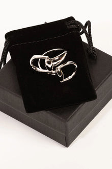  Snaffle Scarf Ring Silver Finish