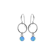  Angelica Loop & Drop Blue Opal Earrings