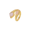 Handmade White Moonstone Rings Gemstone Textured Band Rings