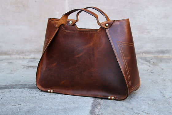 Handmade Womens Leather Handbag Shoulder Bag Small Tote & Wallet