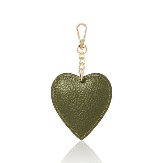 Italian Handmade Genuine Leather Heart Keyring Keychain
