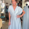 Silk & Viscose Maxi Dress - Silver Grey/Blue