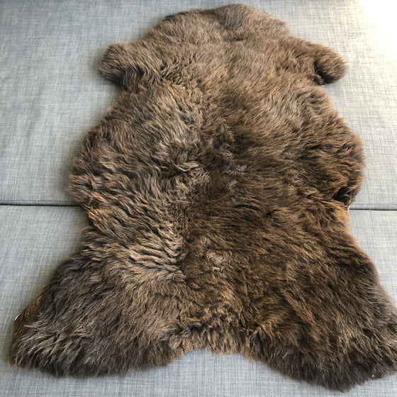 Natural British Brown Sheepskin Rug Hygge Nordic Decor