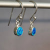 Blue Opal Round 6mm 925 Silver Earrings,