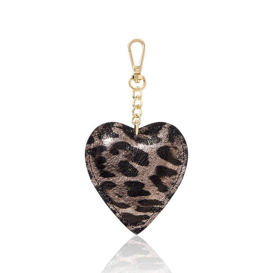 Italian Handmade Genuine Leather Heart Keyring Keychain