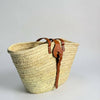 French Market Basket - Woven Straw & Leather Beach Tote