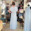 Silk & Viscose Maxi Dress - Silver Grey/Blue