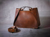 Handmade Womens Leather Handbag Shoulder Bag Small Tote & Wallet