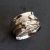 Wide Silver Hearts Sterling Silver Spinner Ring, SP05S