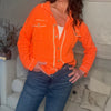 The Contrast Trim Cotton Mix Cardigan - ORANGE