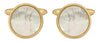 Mother of Pearl Round Gold Plated Cufflinks