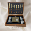 Chess Set with 6oz Harris Tweed Hip Flask
