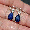 Small Teardrop Facetted Sapphire Earrings, Sterling Silver