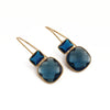 London Blue Topaz With Iolite Stone Gold Plated Earring