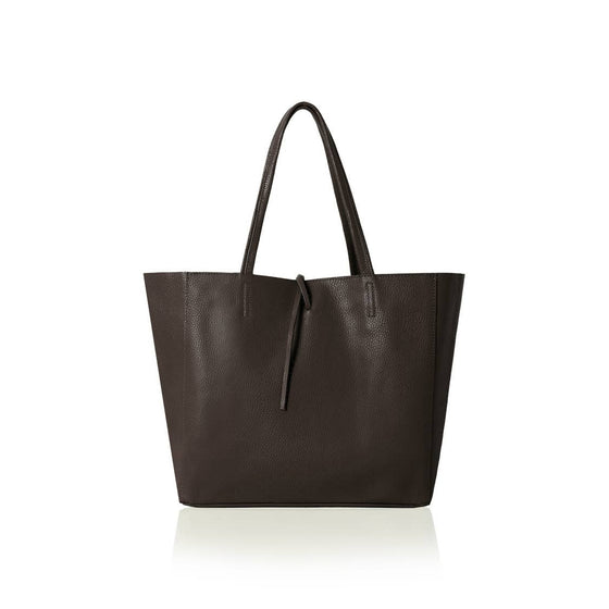 Italian Handmade Genuine Leather Oversized Tote Bag - DARK CHOCOLATE
