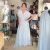 Silk & Viscose Maxi Dress - Silver Grey/Blue