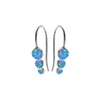 Sterling Silver triple circles blue opal earrings