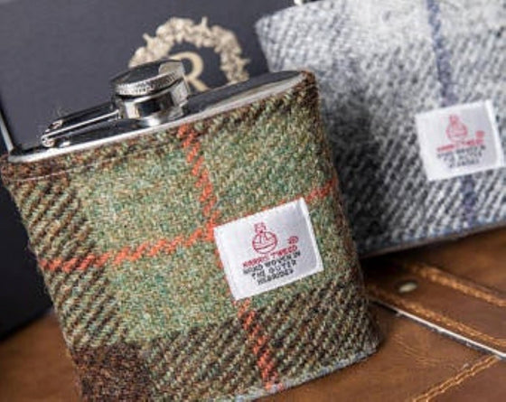 6oz Harris Tweed Hip Flask - MacLeod Tartan