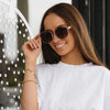 CLEO Bloom - Rose Gold Metal Frame l Brown Gradient Lens l Walnut Arms