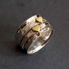 Gold Heart Sterling Silver Spinner Ring
