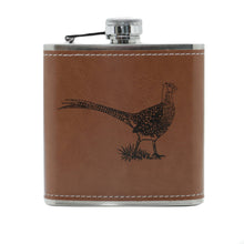  Hip Flask Pheasant Leatherette Design - 6oz
