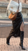 Italian Genuine Leather Crescent Shoulder Bag-Two Straps