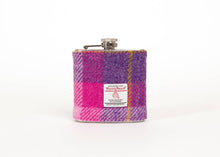  6oz Harris Tweed Hip Flask - Pink Tartan- HT22