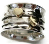 Gold Heart Sterling Silver Spinner Ring