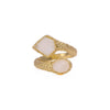 Handmade White Moonstone Rings Gemstone Textured Band Rings