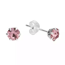  Austrian Crystal & Silver Stud Earring- Pale Pink