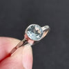Solitaire 6mm Round Blue Topaz Ring | Hammered 925 Silver