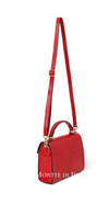 Italian Genuine Leather Coco Croc-Embossed Crossbody Bag - Dark Chocolate