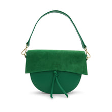  Italian Leather/Suede Eastnor Handbag - EMERALD GREEN