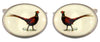 Pheasant Oval Rhodium Plated Cufflinks