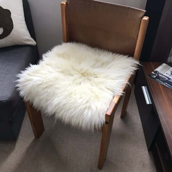 British Sheepskin Seat Cover Ivory Cream White