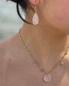 18ct Gold Plated Rose Quartz Pendant Necklace