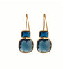 London Blue Topaz With Iolite Stone Gold Plated Earring