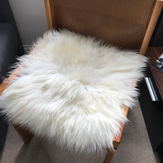 British Sheepskin Seat Cover Ivory Cream White