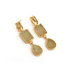 Yellow Druzy Handcrafted Earrings Gemstone Gold Plated Studs