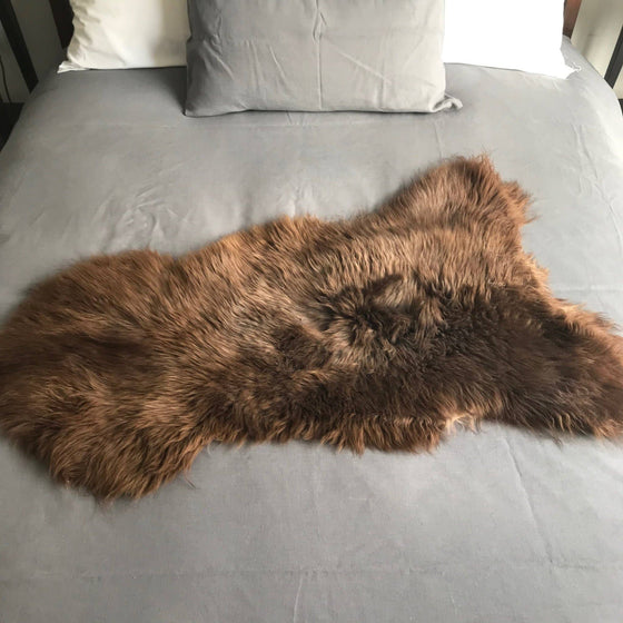 Natural British Brown Sheepskin Rug Hygge Nordic Decor