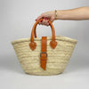 Mini French Market Basket Leather Buckle Straw Bag