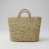 Natural Woven Straw Market Basket - Boho Beach Tote Bag