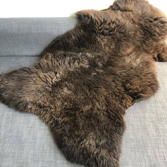 Natural British Brown Sheepskin Rug Hygge Nordic Decor