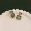 Handmade Aquamarine Dual Stone March Birthstone Stud Earring