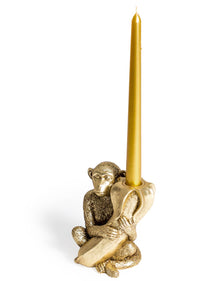  Antique Gold Monkey with Banana Candle Holder