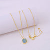 Raw Aquamarine Square Necklace March Birthstone Necklaces