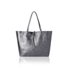 Italian Handmade Genuine Leather Oversized Tote Bag - BLACK